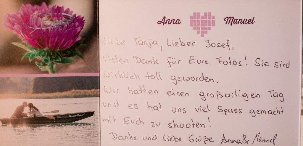 Erfahrungsbericht eines Hochzeitspaars über Tanja und Josef