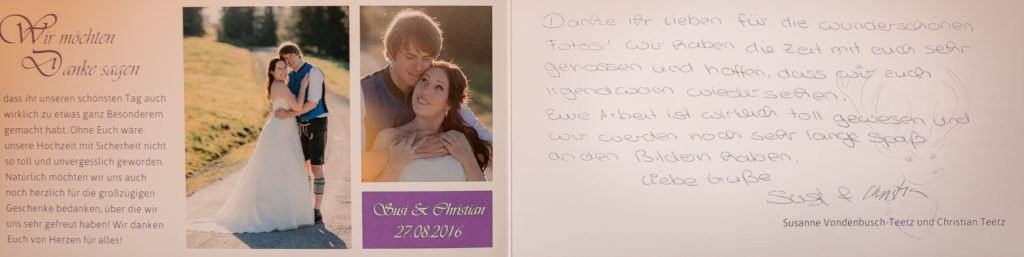 Erfahrungsbericht eines Hochzeitspaars über Tanja und Josef