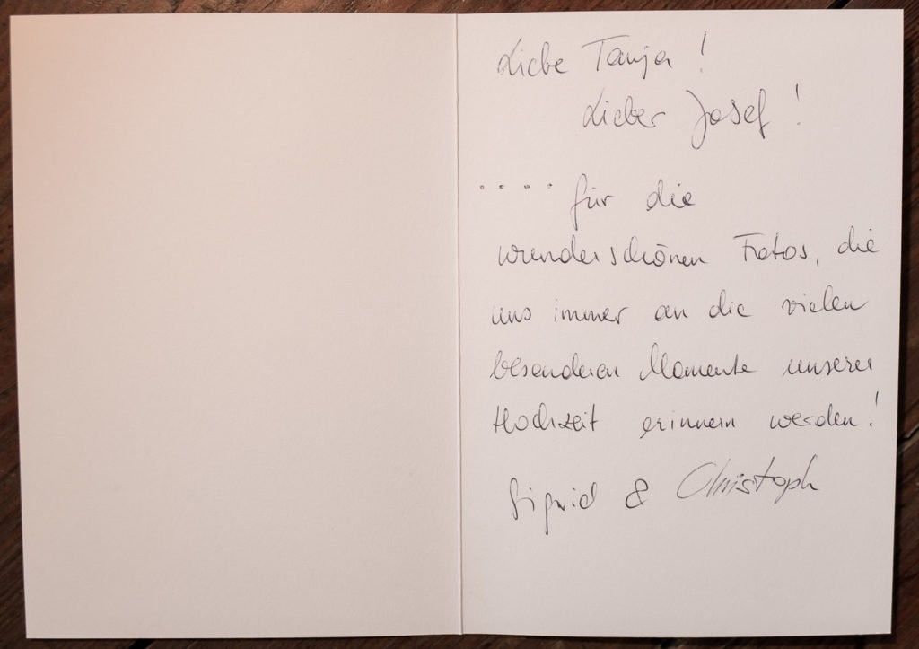 Erfahrungsbericht eines Hochzeitspaars über Tanja und Josef