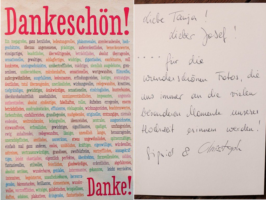 Erfahrungsbericht eines Hochzeitspaars über Tanja und Josef