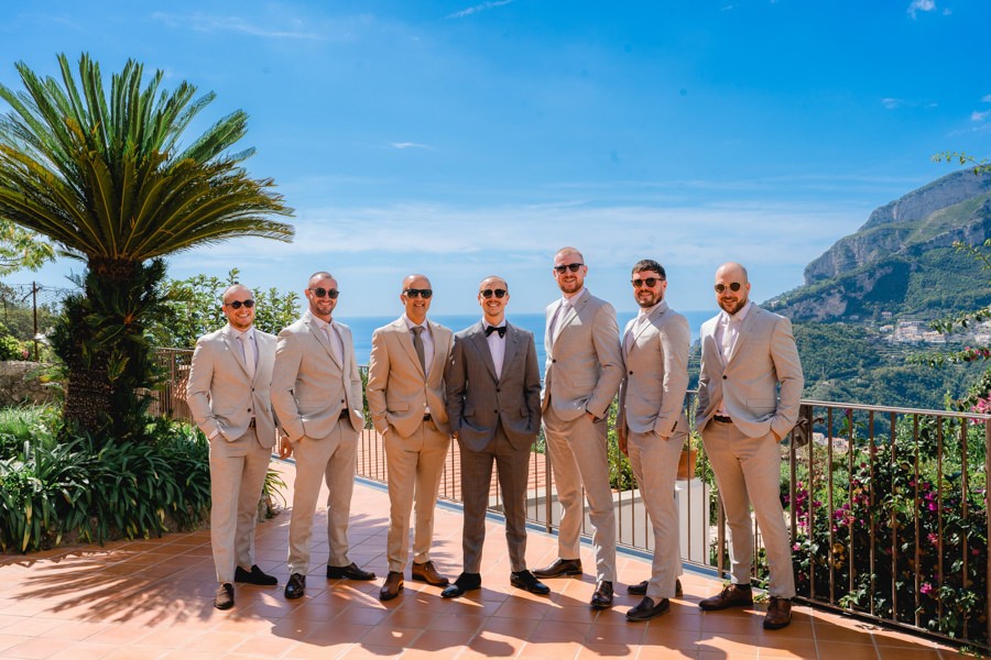 Groomsmen Getting Ready Villa Eva Ravello