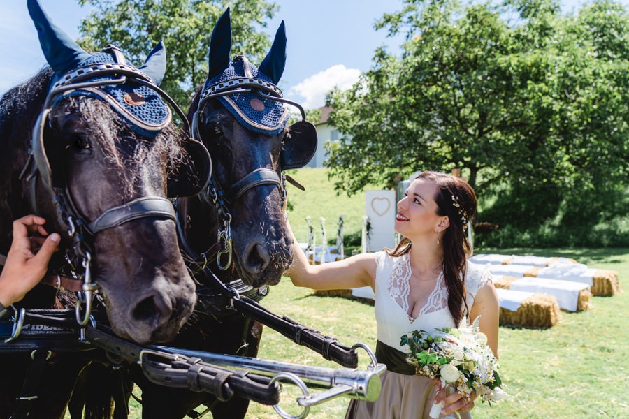 Landhochzeit in Kärnten mit Pferdekutsche